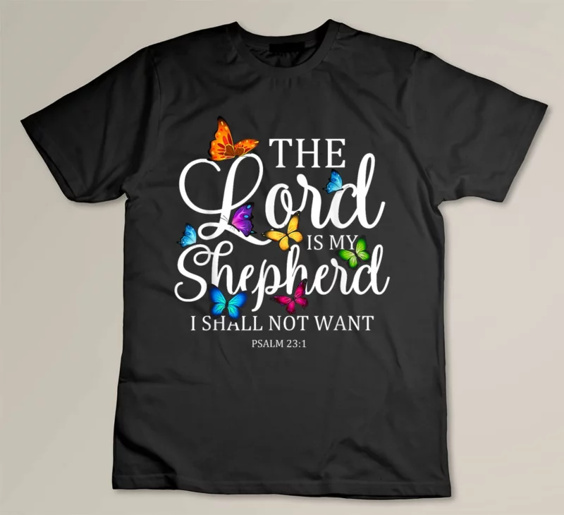 Black The Lord is My Shepherd Butterfly Art Psalm 23 1 Religious