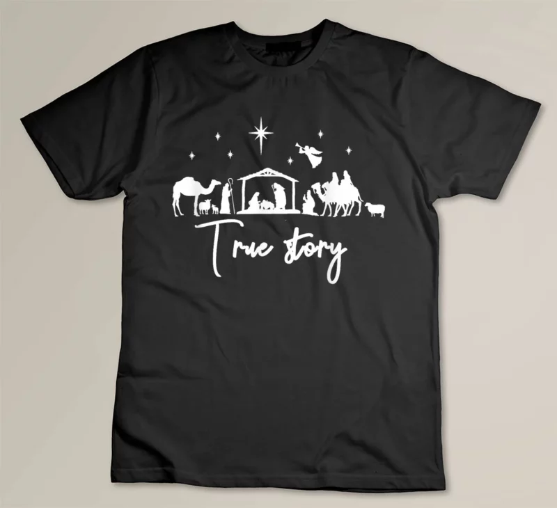 Black True Story Nativity Christmas Baby Jesus Manger Catholic
