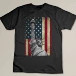 USA American Flag and Statue of Liberty T-shirt