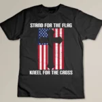 USA Patriotic T American Flag Cross Religious Gift T-shirt