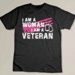 Veteran Female Pink USA Flag Veterans Day Memorial Military T-shirt