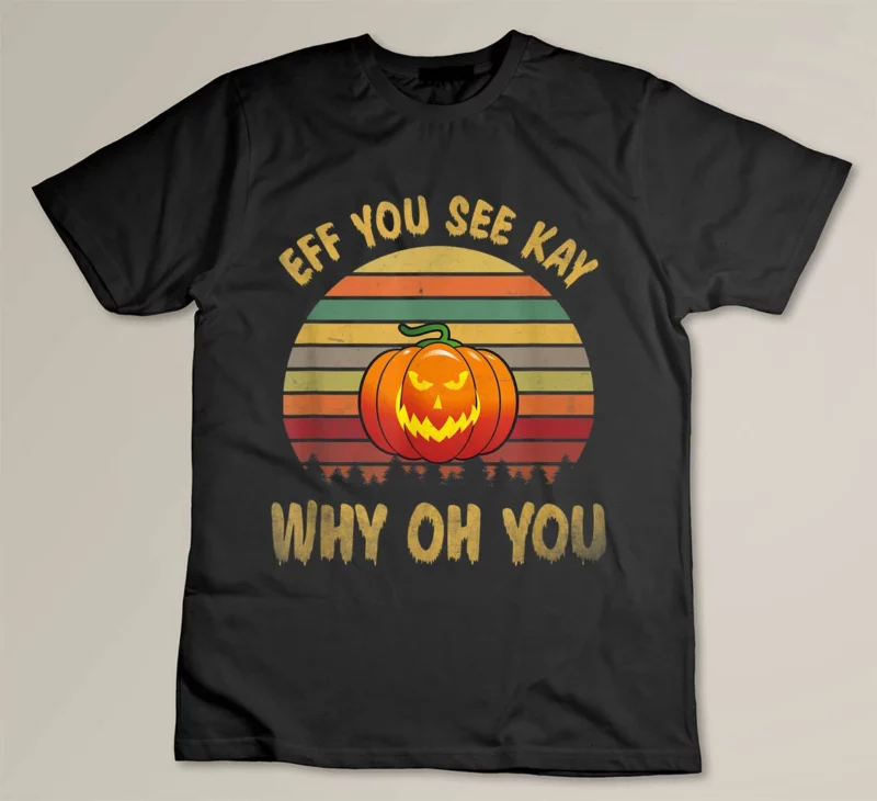 Black Vintage Eff You See Kay Why Oh You Retro Pumpkin Yoga Lover