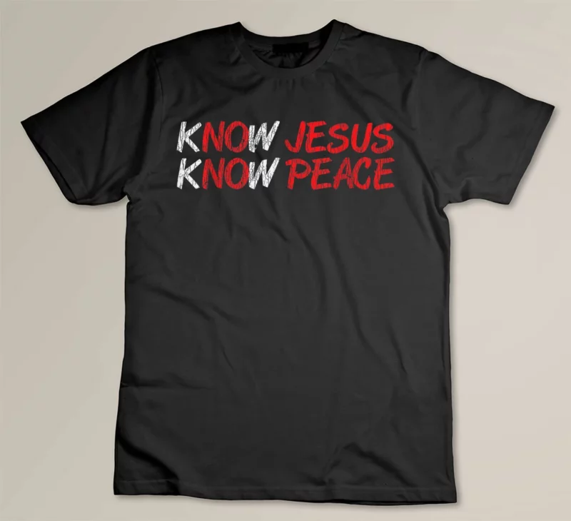 Black Vintage Know Jesus Know Peace Faith Religious Christian Gift