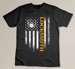 Vintage USA Locksmith American Flag Patriotic Funny Gift T-shirt