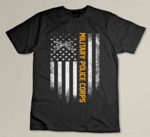 Vintage USA Military Police Corps American Flag Patriotic T-shirt