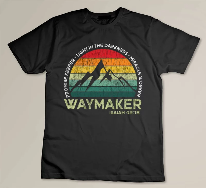 Black Vintage Waymaker Promise Keeper Miracle Worker Christian