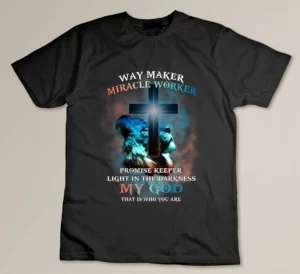 Waymaker Miracle Worker Lion Jesus Christ Religious Picture T-shirt