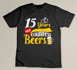 Wedding Anniversary 15th - Anniversary Gift 15 Years Custom T-shirt