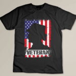 Women Veteran USA Flag Female Veterans Day Gift T-shirt