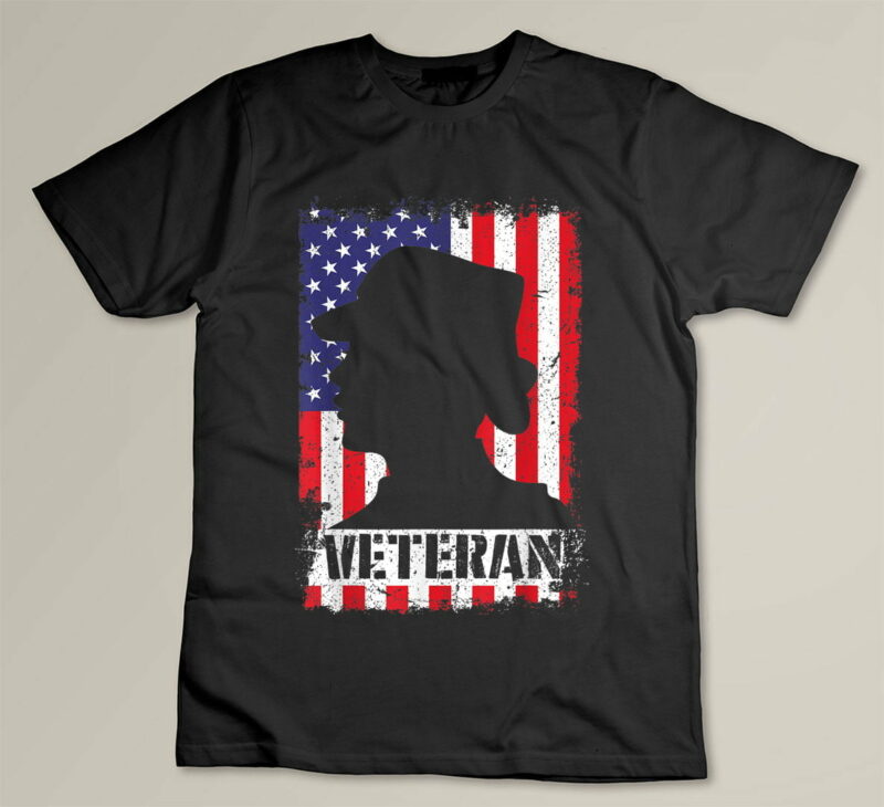 Black Women Veteran USA Flag Female Veterans Day Gift Shirt