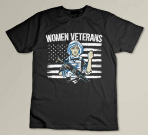 Women Veterans USA Flag American Soldier Military Army T-shirt