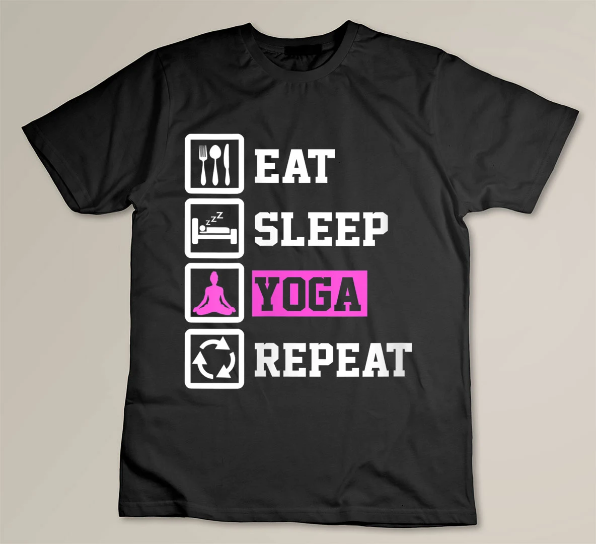 Womens Eat Sleep Yoga Repeat Funny Yoga Lover T-shirt
