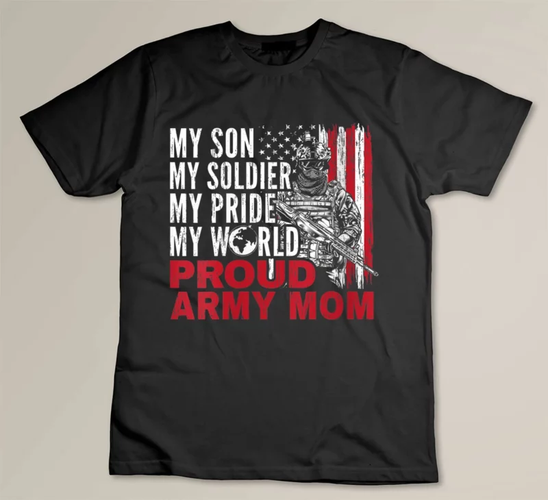 Black Womens My Son My Soldier My Pride My World Proud Army Mom