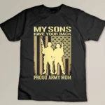 Womens My Two Sons Have Your Back - Proud Army Mom Military Mother T-shirt