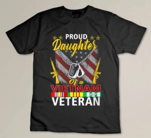 Womens Proud Daughter Of A Vietnam Veteran - Vietnam War Vet T-shirt
