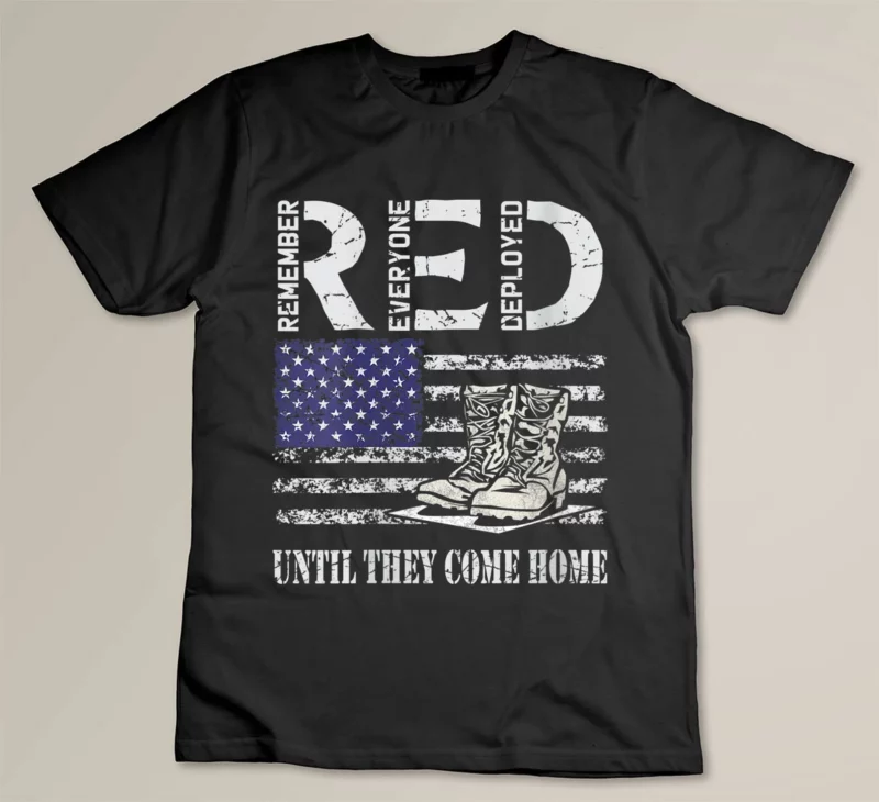 Black Womens RED Friday Military Until They Come Home My Soldier US Flag