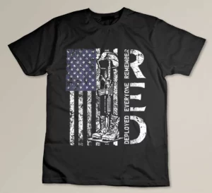 Womens RED Friday Remember Everyone Deployed Retro US Army Military T-shirt