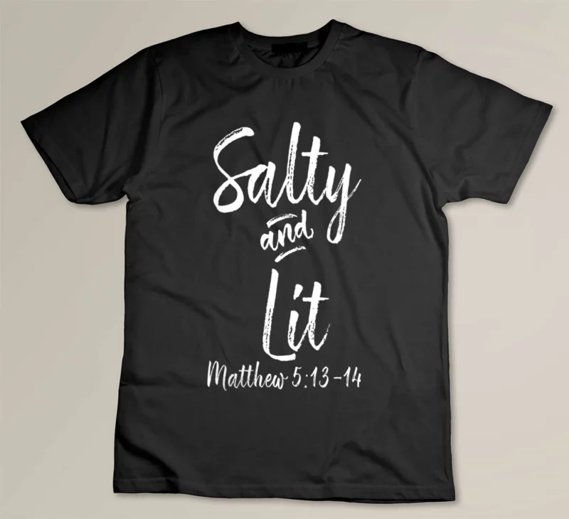 Black Womens Salty and Lit Matthew 5 13 Catholic Gifts Funny Christian