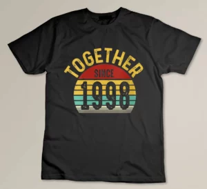 Womens Together Since 1998 25th Wedding Anniversary Couple Matching Custom T-shirt