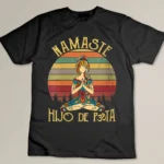 Womens Vintage Namaste HijoDePuta Hippie Tattooed Girl Yoga Lover T-shirt