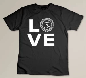 Womens Yoga Love T Shirt Om Symbol Yoga Lover Gift Tee T-shirt