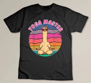 Yoga Master Llama Funny Animal Vintage Meditation Yoga Lover T-shirt