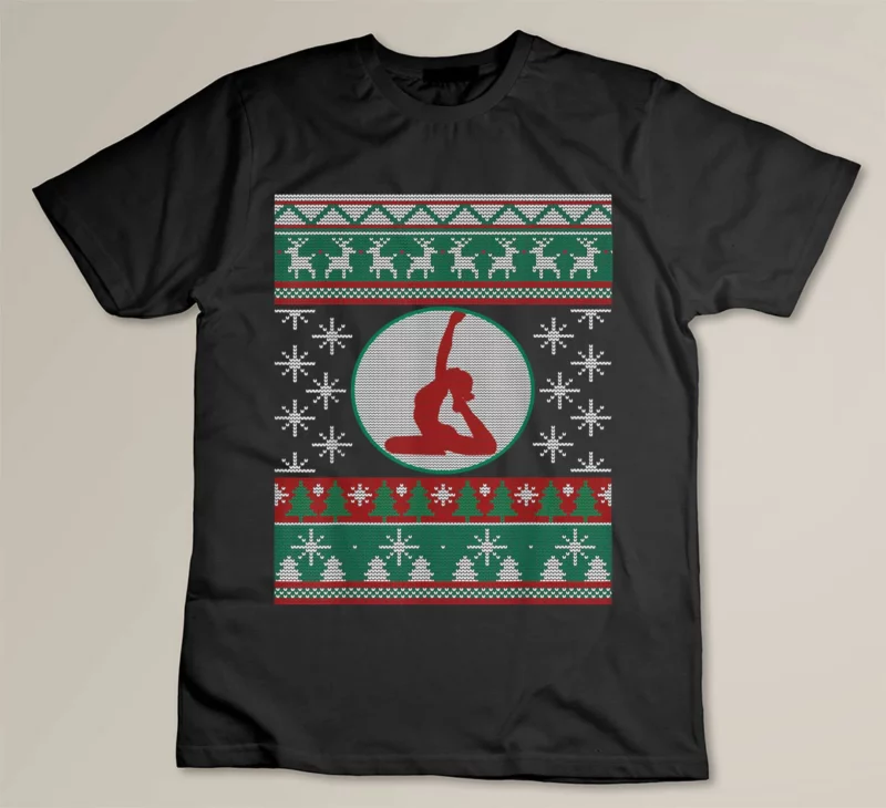 Black Yoga ugly christmas gift idea Yoga lover