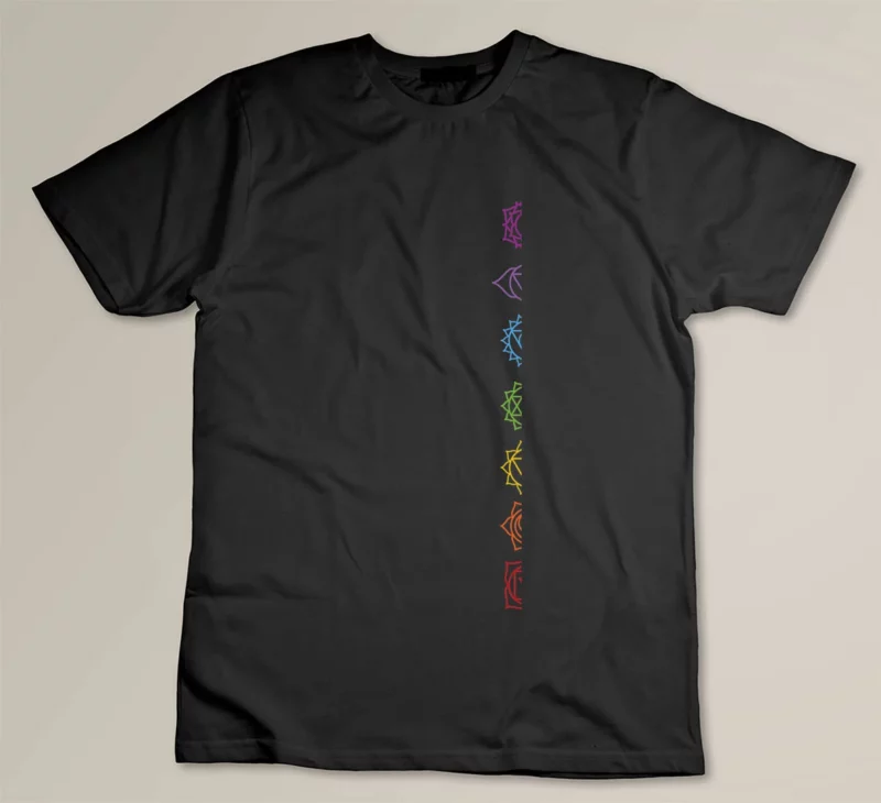 Black Yogi Back Print Chakras Aligned Yoga Lover