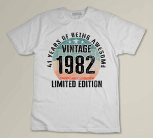 41 Years of Being Awesome Vintage 1982 Limited Edition Custom T-shirt
