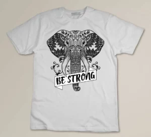 Be Strong Yoga Elephant Retro Floral Mandala Yoga Lover Gift T-shirt