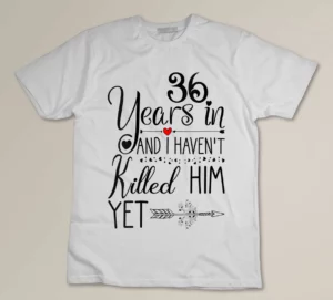 Womens 36th Wedding Anniversary Gift for Her 36 Years of Marriage Custom T-shirt