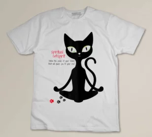 spiritual cat spirit yoga paws for lovers valentines T-shirt