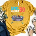 Level 30 Unlocked 30th Birthday Video Game Birthday Boy Men Custom T-shirt