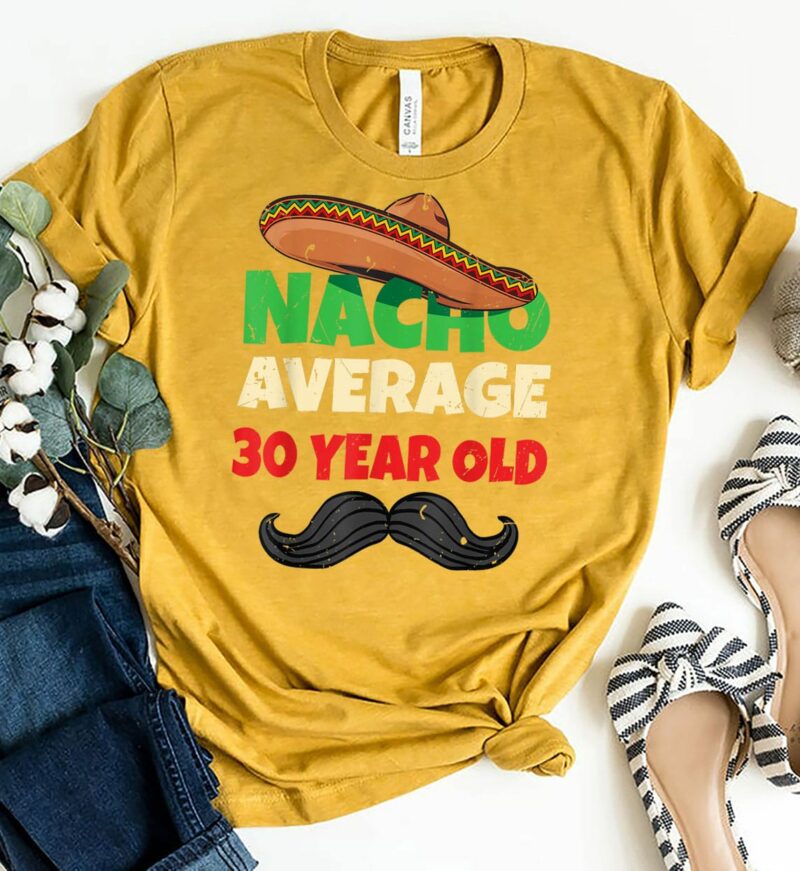aGold Shirt Mens 30 Year Old Shirt Party Thirtieth Present 30th Birthday T Shirt