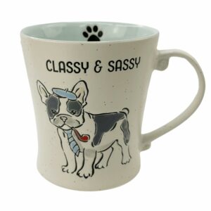 14oz Dog Lovers Mug, Dog Coffee Mug Funny Ceramic Tea Cup Novelty Gifts for Office and Home Women Girls Men Dishwasher Microwave Safe (French Bulldog,B)