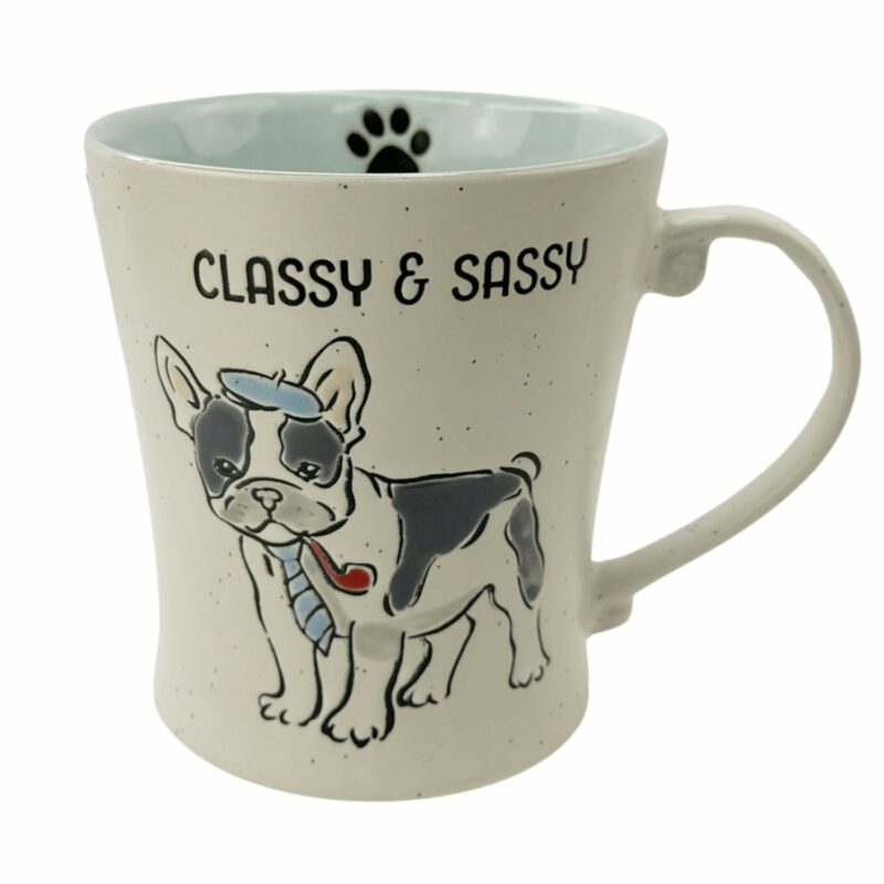 14oz Dog Lovers Mug, Dog Coffee Mug Funny Ceramic Tea Cup Novelty Gifts for Office and Home Women Girls Men Dishwasher Microwave Safe (French Bulldog,B)
