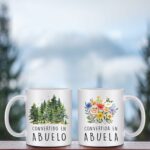 2 Pcs Promoted to Abuela and Abuelo Coffee Mugs Set New Grandparents Gifts First Time 2025 Grandma and Grandpa Pregnancy Announcement Gifts Christmas Gifts for New Grandparents