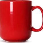 20 OZ Large Coffee Mug, Smilatte M016 Plain Ceramic Boss Big Tea Cup with Handle for Dad Men, Red