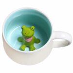 3D Animal Ceramic Coffee Mug, 400ML Cute Cartoon Handmade Panda Mugs, Funny Coffee Mugs for Women, Daughter Gifts, Birthday Present Idea for Coffee Milk Tea Lovers (Frogs)