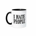 3dRose I Hate People Mug, 1 Count (Pack of 1), Black