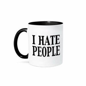 3dRose I Hate People Mug, 1 Count (Pack of 1), Black