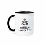 3dRose Keep Calm And Let Mammy Handle It Fun Funny Grandma Grandmother Gift Ceramic Mug, 11 oz, Black