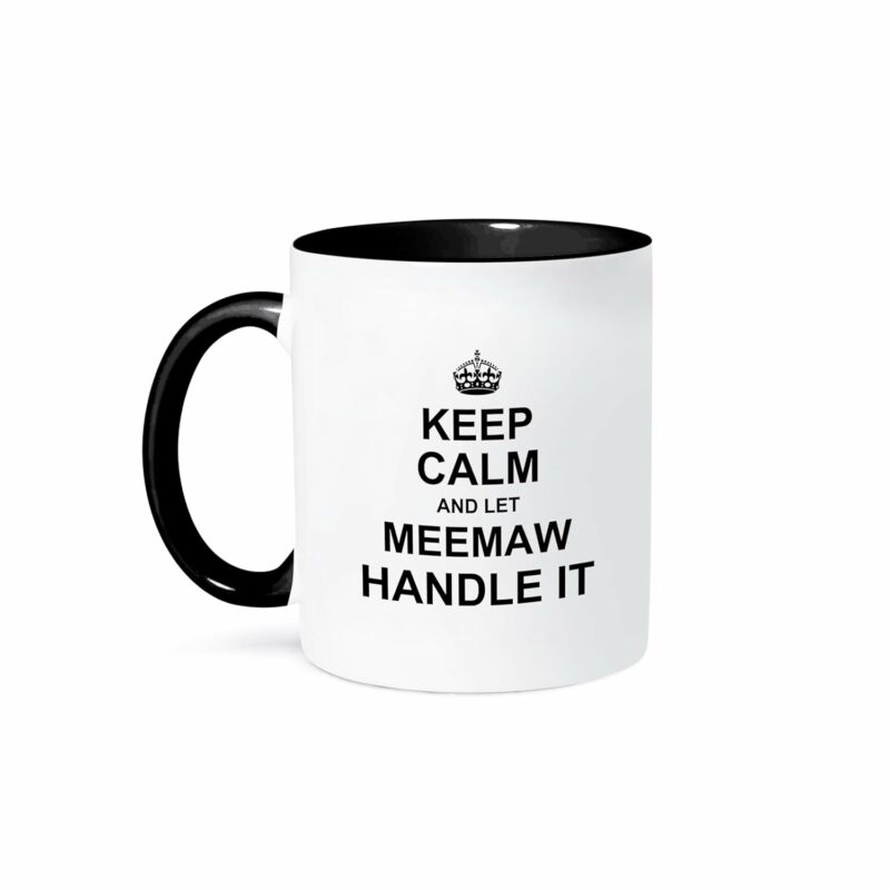 3dRose Keep Calm And Let Mammy Handle It Fun Funny Grandma Grandmother Gift Ceramic Mug, 11 oz, Black