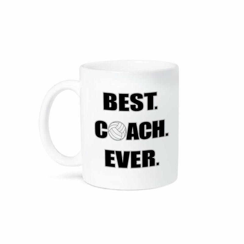 3dRose Volleyball-Best. Coach. Ever Ceramic Mug, 11 oz, White