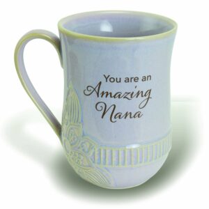 Abbey Gift Purple (Abbey & CA Gift) 16oz Floral Nana Ceramic Pottery Mug, 5"