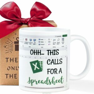 Accountant Gift, Ohh This Calls For A Spreadsheet Mug, Gifts for Coworkers, Friends, CPA CFO Finance Boss, Gifts for Finance Banker Christmas Birthday Coffee Mug, All Coffee...