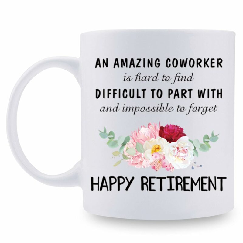 aiyaya Retirement Gifts for Coworker Women - Happy Retirement Coworker Mug Gifts - 11 oz Coffee Mug