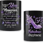 Amazing 58th Birthday Gift Mug For Girl Or Woman, Bling High Heels 58 & Fabulous Since 1967 Funny Novelty Coffee Mugs 11oz 15oz Gift Ideas Personalized Name
