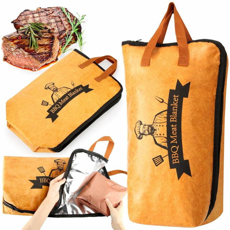 BBQ Blanket for Resting Meat,Smoker Meat Resting Blanket, Rusable Smoker Grilling Meat Insulated Resting Bag with Wide Mouth for Large Brisket/Pork Shoulders/Turkeys,Gifts for...