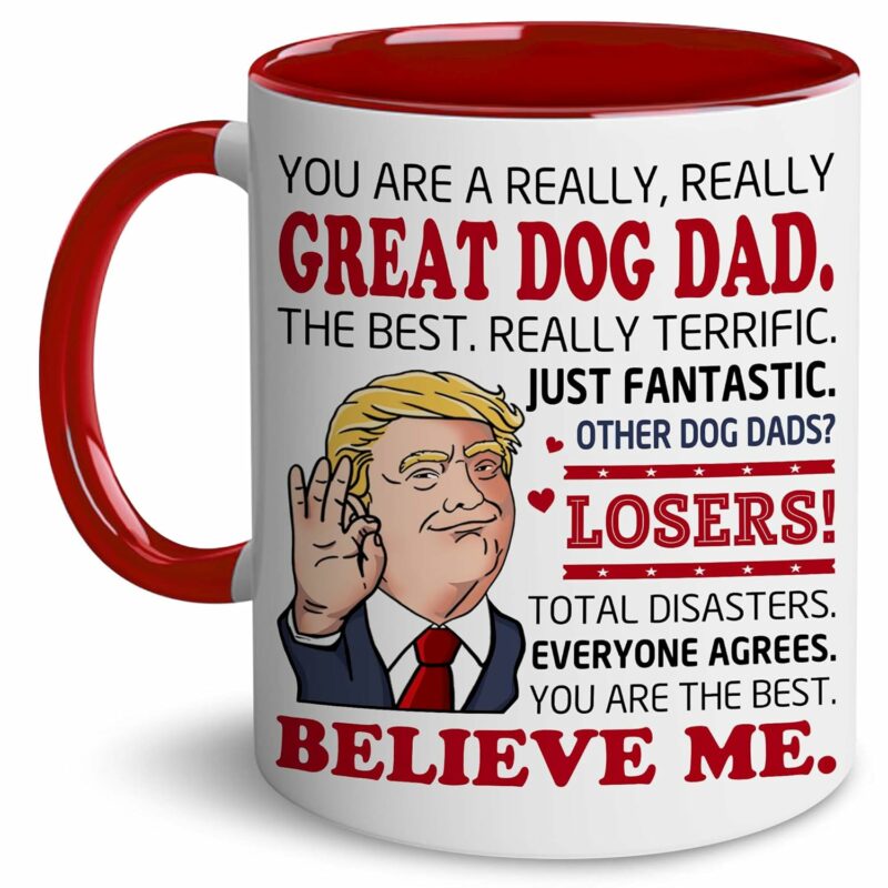 BECHUSKY Dog Dad Mug - Great Gift Idea For Pet Lovers - Fathers Day, Christmas, Birthday Gift For Dad, Husband, Grandpa, Uncle